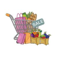 illustration of shopping cart vector