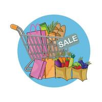 illustration of shopping cart vector