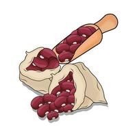 illustration of red bean vector