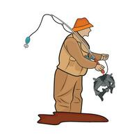 illustration of fisherman vector