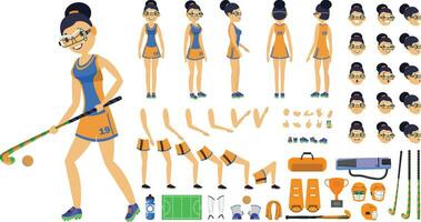 Field Hockey Player Female Vector