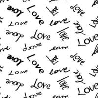 Stylish graphic seamless pattern with word love. Background, wrapping paper vector