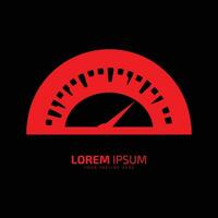 A logo of speedometer icon abstract speed meter vector silhouette on black background