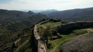 Fly Above Castle of Castro Laboreiro in Portugal video