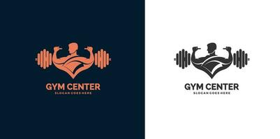 aptitud centrar logo. deporte y aptitud logo diseño . gimnasio logo icono diseño vector existencias, Pro vector