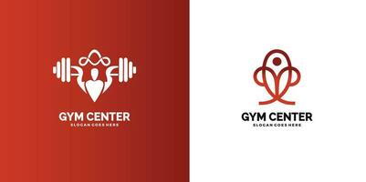 aptitud centrar logo. deporte y aptitud logo diseño . gimnasio logo icono diseño vector existencias, Pro vector