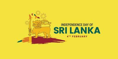 Sri Lankan Independence Day. Sri Lanka Day Defense Concept. Template for background, banner, card, and poster. Editable Vector illustration. National Day of Sri Lanka