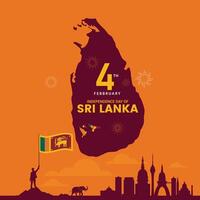 Sri Lankan Independence Day. Sri Lanka Day Defense Concept. Template for background, banner, card, and poster. Editable Vector illustration. National Day of Sri Lanka