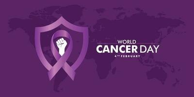 mundo cáncer día es celebrado en 4to febrero cada año a crear creativo diseños, aumento conciencia acerca de cáncer, y animar sus prevención, detección, y tratamiento. vector ilustración