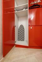 room, hall or corridor with red furniture photo