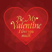 Valentines day banner by my Valentine i love you much on a polygonal mosaic background vector