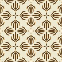 Floral seamless pattern. Retro stylish geometric texture with gold Art Nouveau tiles. Vector geometric decorative leaves texture isolated on antique white background abstract art deco style