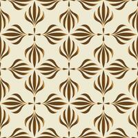 Floral seamless pattern. Retro stylish geometric texture with gold Art Nouveau tiles. Vector geometric decorative leaves texture isolated on antique white background abstract art deco style