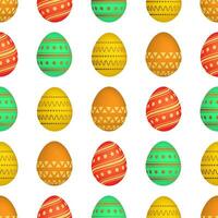 Seamless pattern with colorful Easter eggs. Vector illustration