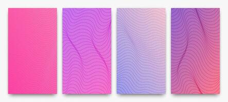 Set of halftone gradient backgrounds with dots vector