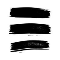 Black brush stroke. Set of hand drawn ink spots isolated on background. Vector illustration