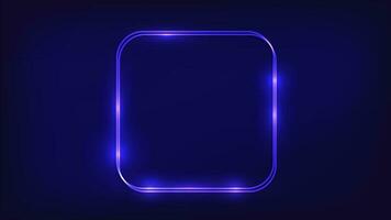 Neon double frame with shining effects vector