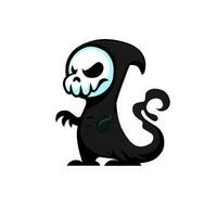 a cartoon character with a black and white skull vector