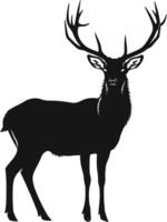 AI generated Silhouette deer full body black color only vector