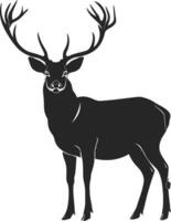 AI generated Silhouette deer full body black color only vector