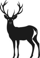 AI generated Silhouette deer full body black color only vector