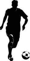 AI generated Silhouette soccer football player full body black color only vector