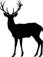 AI generated Silhouette deer full body black color only vector