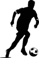 AI generated Silhouette soccer football player full body black color only vector