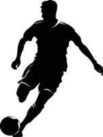 AI generated Silhouette soccer football player full body black color only vector