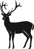 AI generated Silhouette deer full body black color only vector