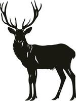 AI generated Silhouette deer full body black color only vector