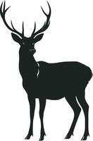 AI generated Silhouette deer full body black color only vector