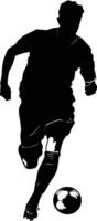 AI generated Silhouette soccer football player full body black color only vector