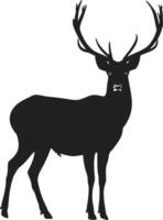 AI generated Silhouette deer full body black color only vector