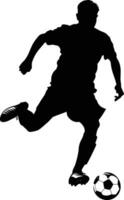 AI generated Silhouette soccer football player full body black color only vector