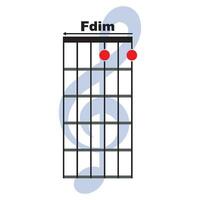 F dim  guitar chord icon vector