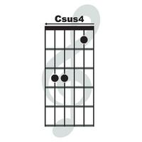 Csus4  guitar chord icon vector