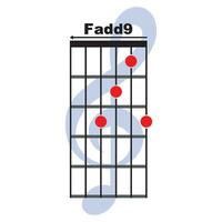 Fadd9  guitar chord icon vector