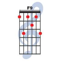 f9 guitarra acorde icono vector