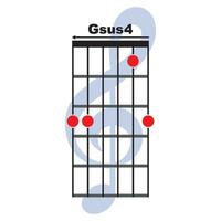 Gsus4 guitar chord icon vector