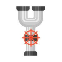 pipe water with steering wheel illustration vector