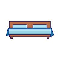 double bed illustration vector