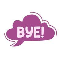 cloud speech bubble bye communication illustration vector