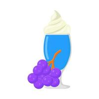 milkshake with grape illustration vector