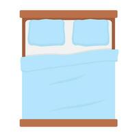 double bed illustration vector