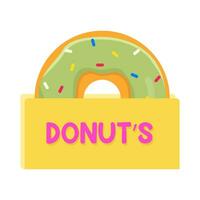 donut glazed sweet dessert in packaging  illustration vector