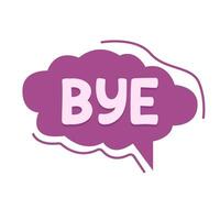 cloud speech bubble bye communication illustration vector