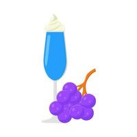 milkshake with grape illustration vector