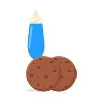 milkshake with cookies illustration vector