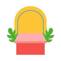 podium stage, background with leaf illustration vector